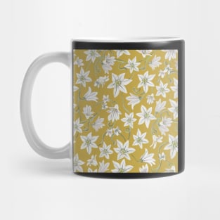 Star flower mustard yellow gold ditsy Mug